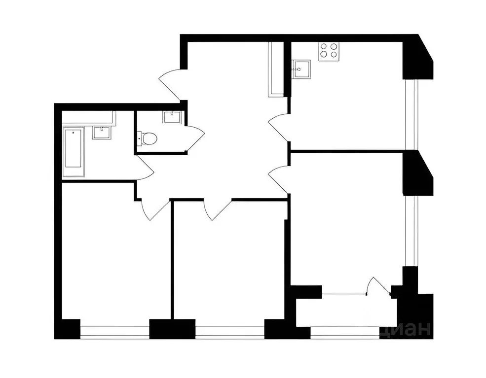 3-к кв. Москва Новочеремушкинская ул., 17 (90.0 м) - Фото 2