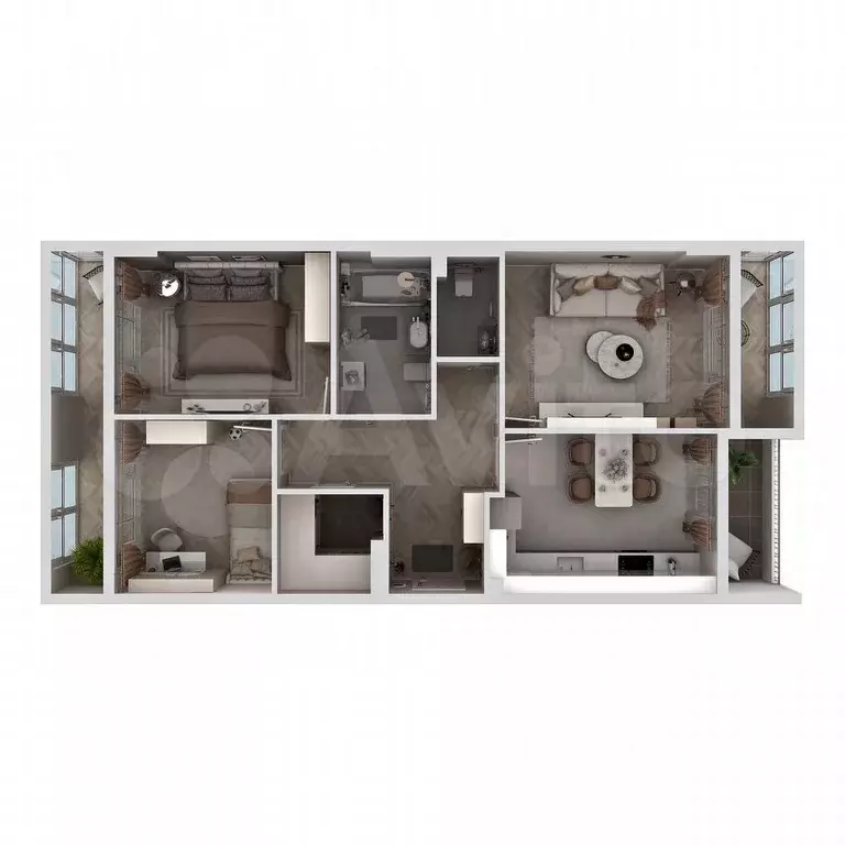 3-к. квартира, 77 м, 1/8 эт. - Фото 1