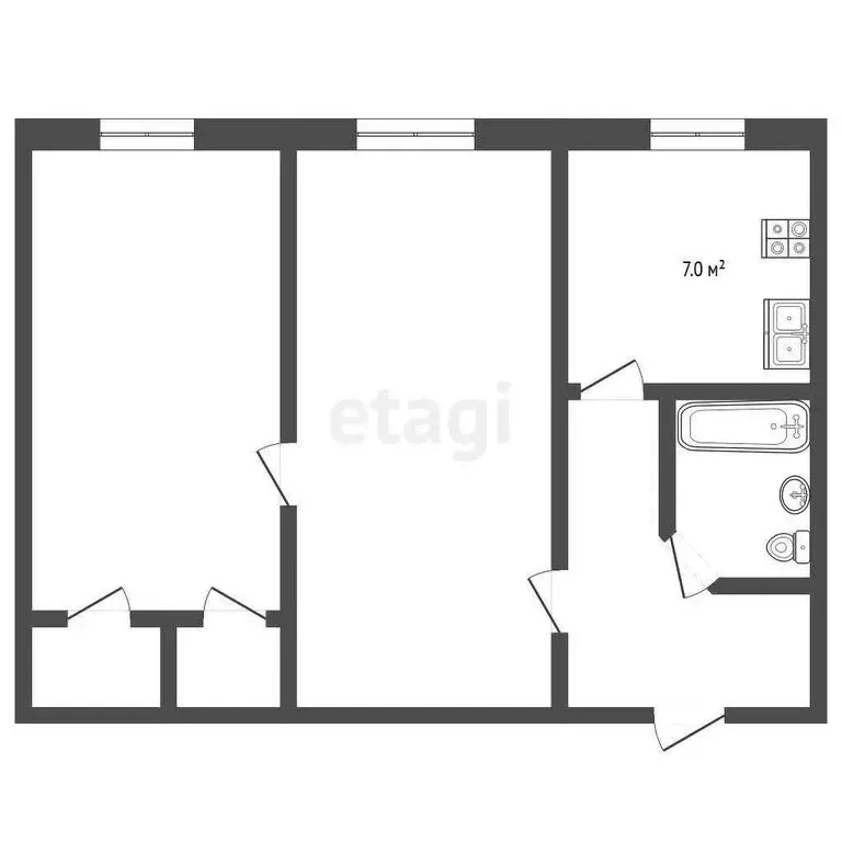 2-комнатная квартира: Новороссийск, проспект Ленина, 4 (43.5 м) - Фото 1