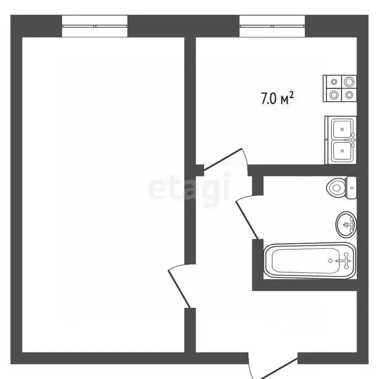 1-к кв. Томская область, Томск Академгородок мкр, ул. Вавилова, 2 ... - Фото 2
