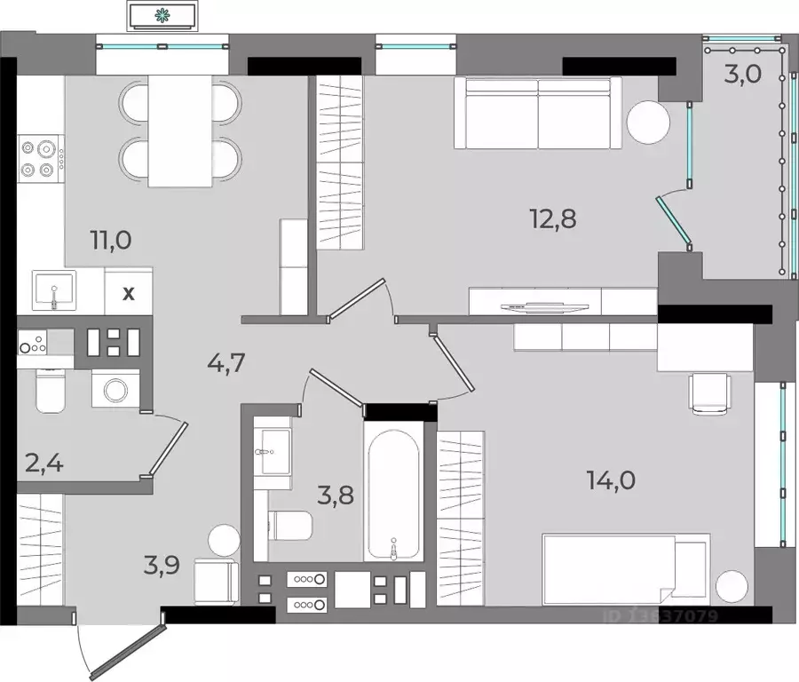 2-к кв. Удмуртия, Ижевск Северо-Западный жилрайон, 2-й мкр, Новый ... - Фото 1