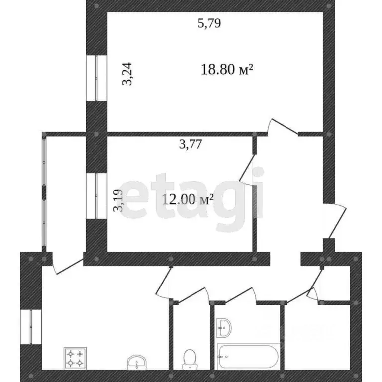 2-к кв. Ханты-Мансийский АО, Сургут Игоря Киртбая ул., 21 (57.5 м) - Фото 1