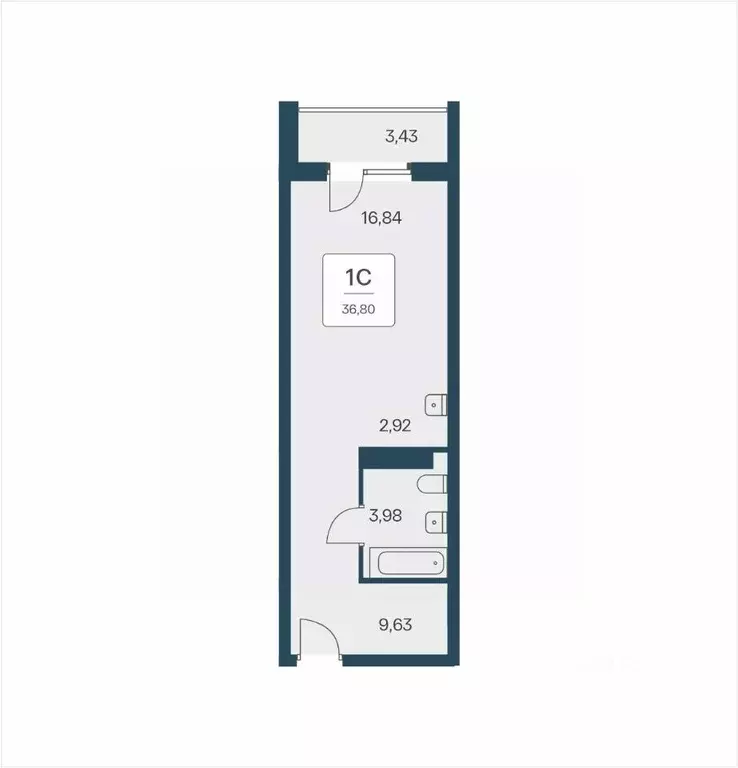 Студия Новосибирская область, Новосибирск Красный просп., 180 (36.6 м) - Фото 1