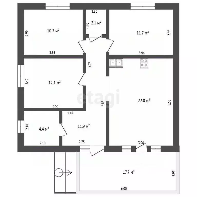 Дом в Крым, Симферопольский район, Урожайновское с/пос, Василек СНТ  ... - Фото 2