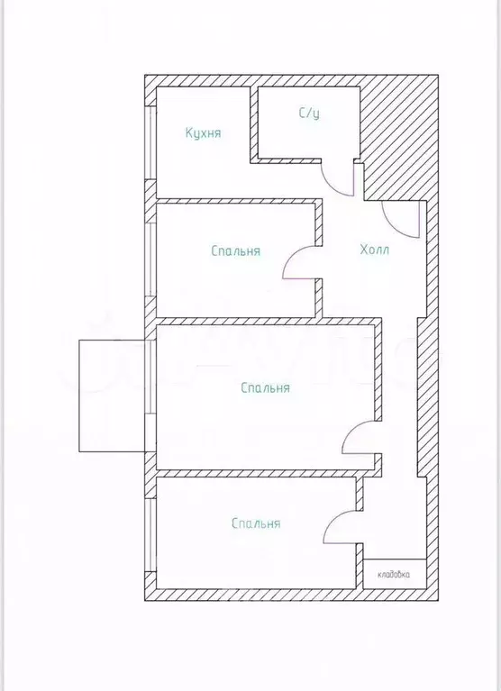 3-к. квартира, 55,8 м, 5/5 эт. - Фото 0