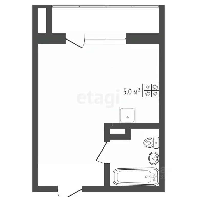 Студия Тюменская область, Тюмень ул. Новоселов, 111 (15.0 м) - Фото 0