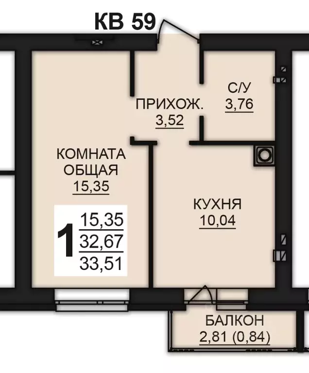 1-к кв. Ивановская область, Ивановский район, Богданихское с/пос, д. ... - Фото 1