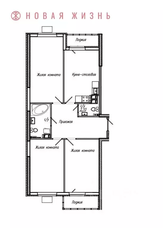 3-к кв. Самарская область, Самара Ленинская ул. (93.7 м) - Фото 0