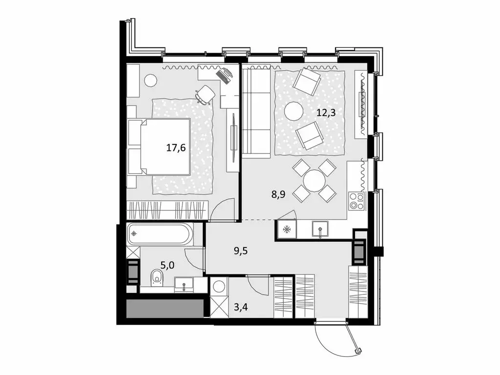 2-комнатная квартира: Москва, улица Генерала Глаголева, 14Ак1 (56.7 м) - Фото 1