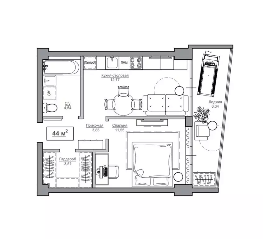 1-комнатная квартира: Сочи, улица Просвещения, 32 (43 м) - Фото 1
