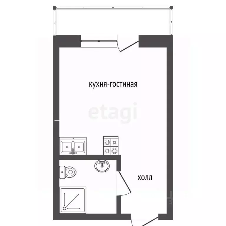 Студия Ростовская область, Ростов-на-Дону ул. Назарько, 4.3 (28.7 м) - Фото 1
