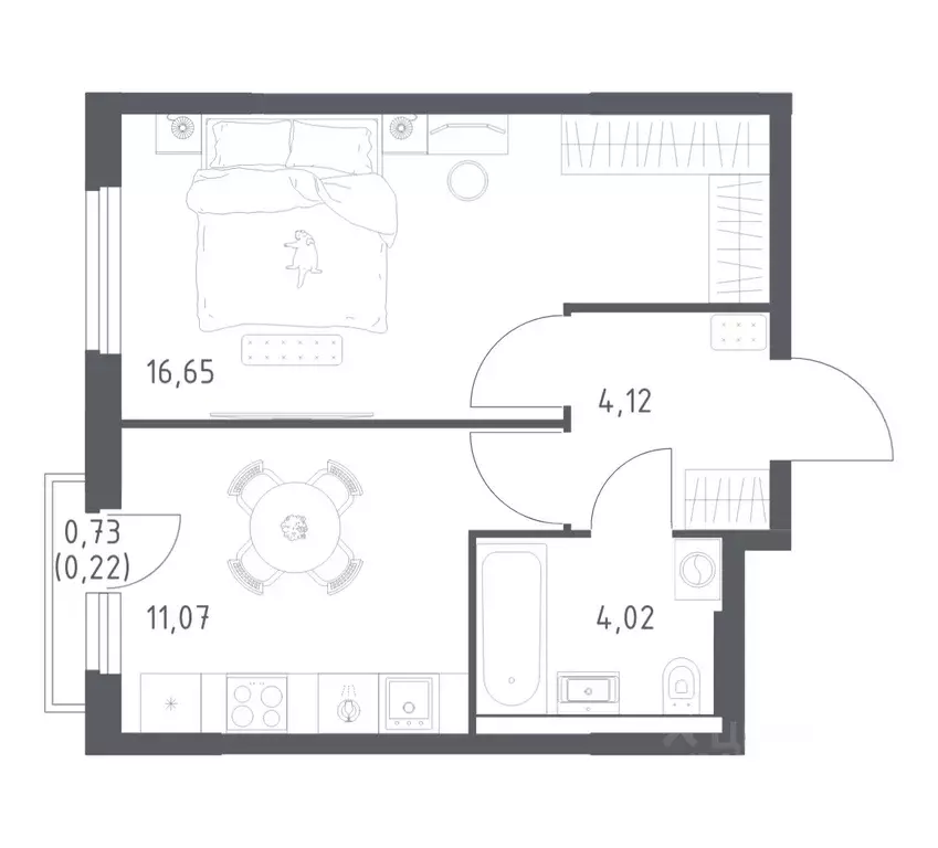 1-к кв. Башкортостан, Уфа ул. Минигали Губайдуллина, 8к9 (36.08 м) - Фото 1