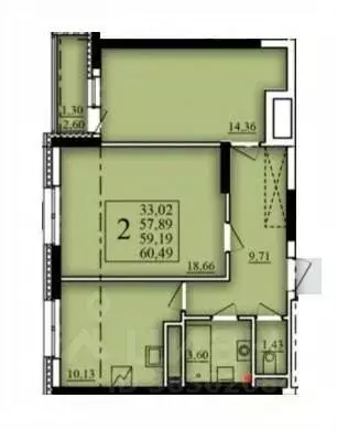 2-к кв. Башкортостан, Уфа Затон-Восточный жилрайон, Паруса жилой ... - Фото 1