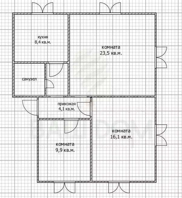 3-к. квартира, 67 м, 1/2 эт. - Фото 0