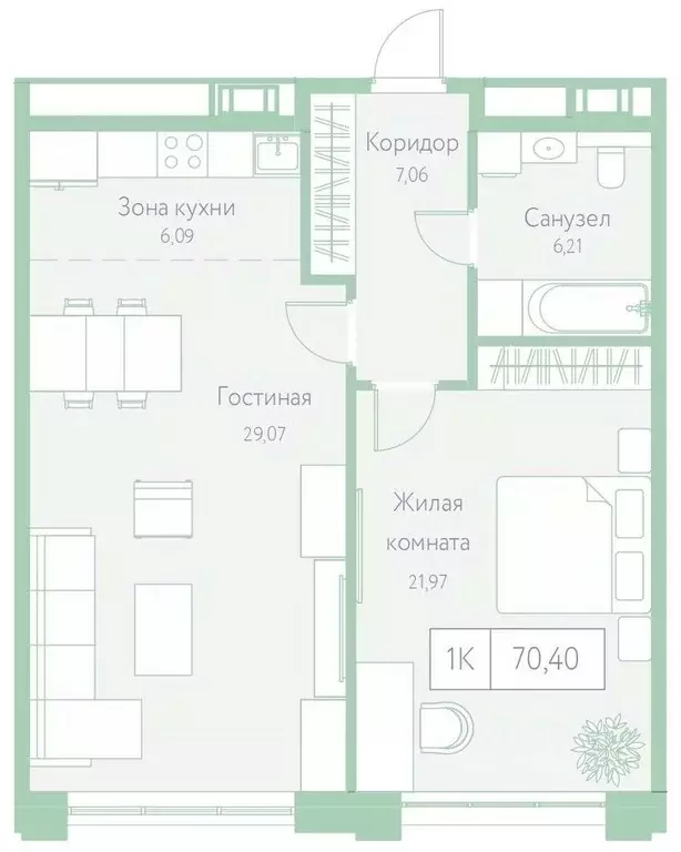 1-к кв. Хабаровский край, Хабаровск Доступный пер., 14 (70.4 м) - Фото 1