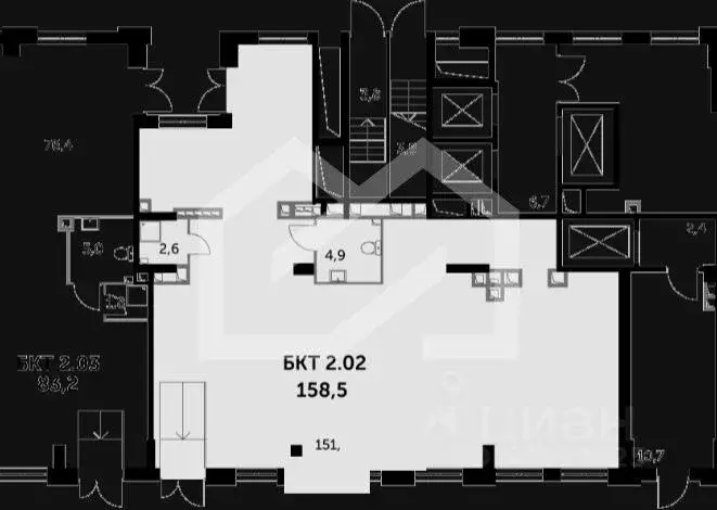 Помещение свободного назначения в Москва Шелепихинская наб., 34к6 (156 ... - Фото 2