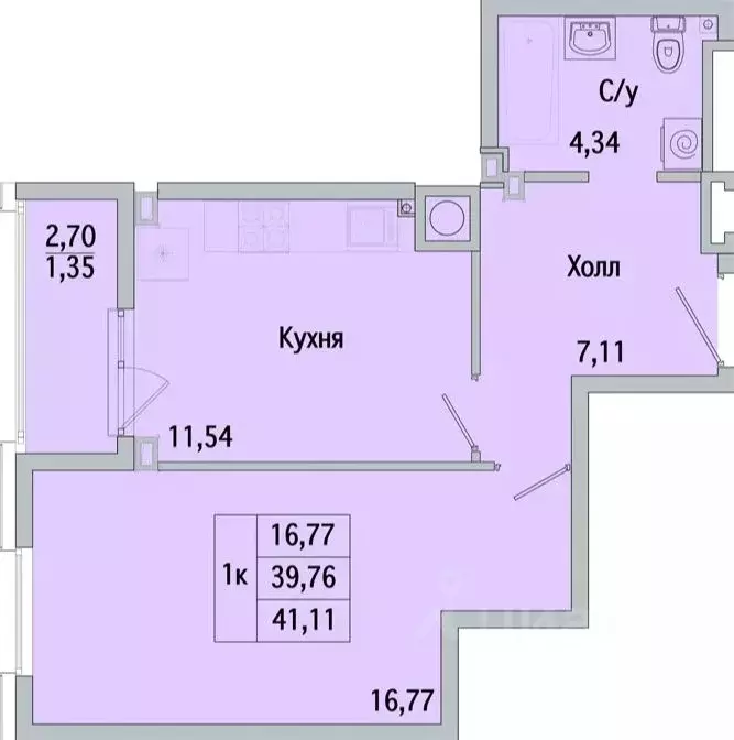 1-к кв. Ростовская область, Батайск ул. Ушинского, 29Ак3 (40.57 м) - Фото 0