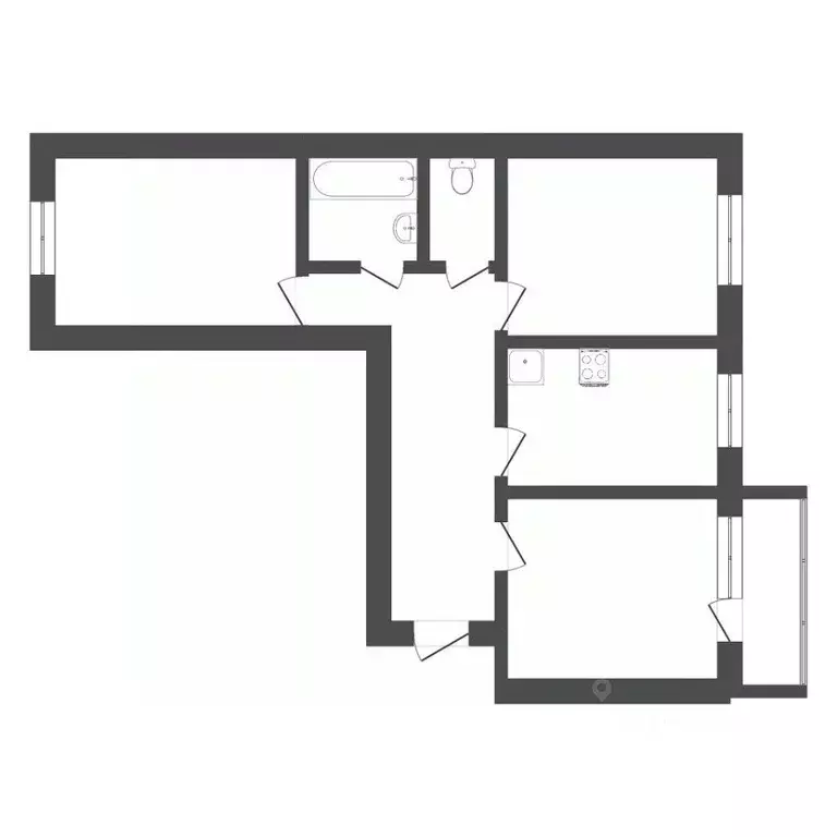 3-к кв. Тюменская область, Тюмень Ямская ул., 77к3 (75.2 м) - Фото 1