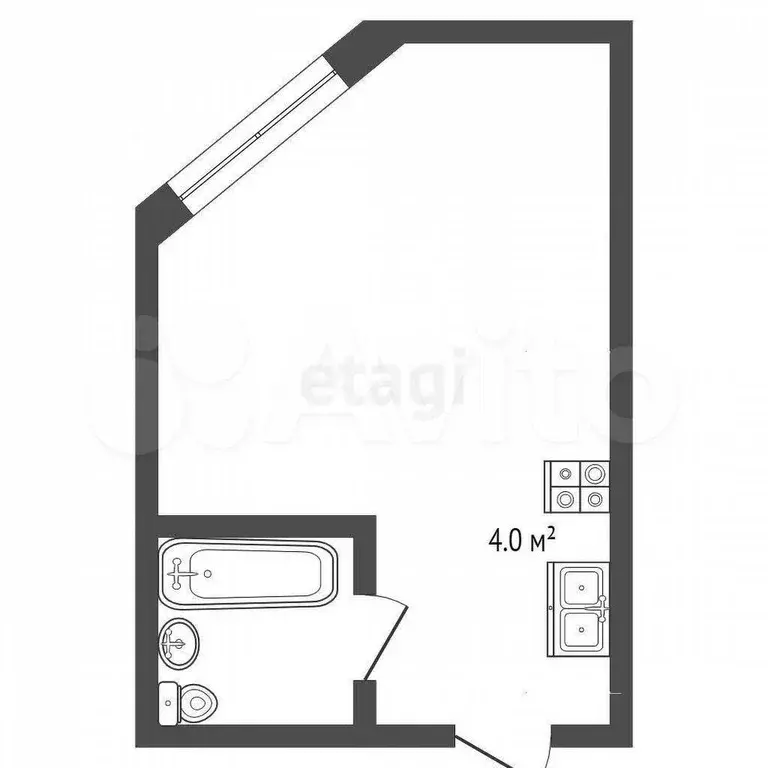 Квартира-студия, 29 м, 2/3 эт. - Фото 0