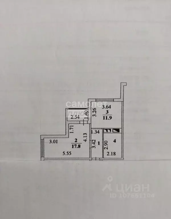 1-к кв. Липецкая область, Липецк ул. Тельмана, 92 (43.5 м) - Фото 2