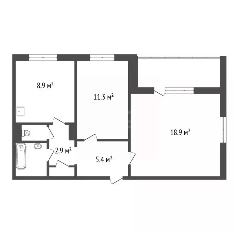 2-к кв. Красноярский край, Красноярск ул. Шевченко, 80 (51.0 м) - Фото 2