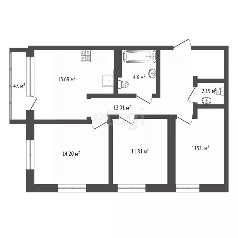 3-к кв. Свердловская область, Березовский ул. Красных Героев, 18 (76.0 ... - Фото 1
