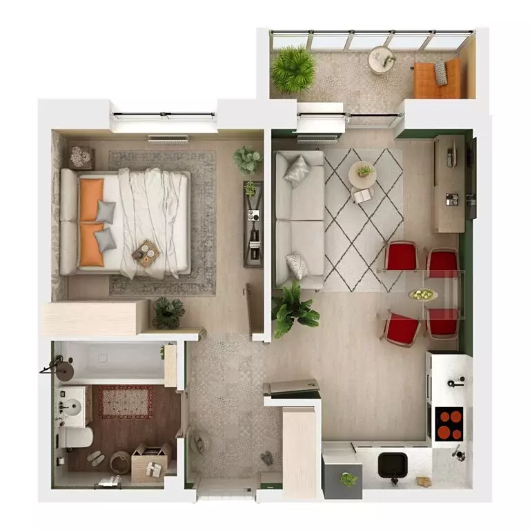 1-комнатная квартира: Тобольск, микрорайон 3Б, 6Бк2 (45.41 м) - Фото 2