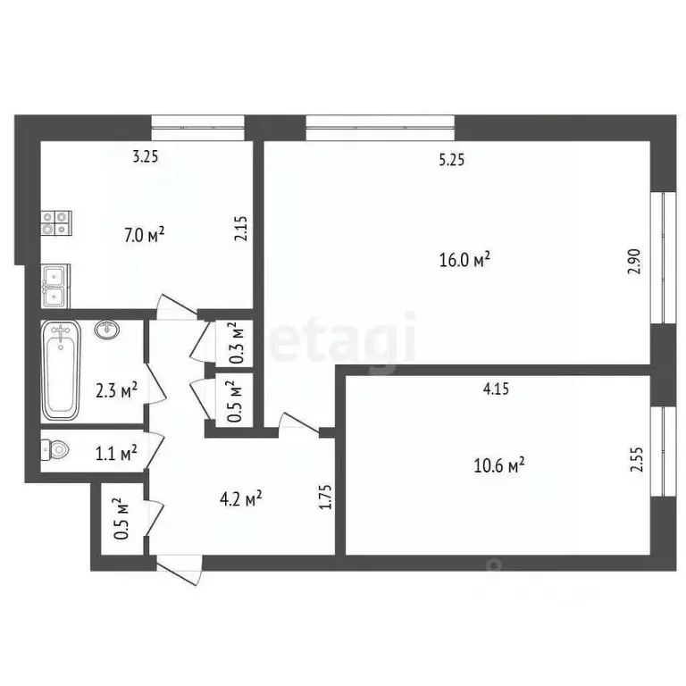 2-к кв. Забайкальский край, Нерчинск Ленская ул., 55 (42.7 м) - Фото 1