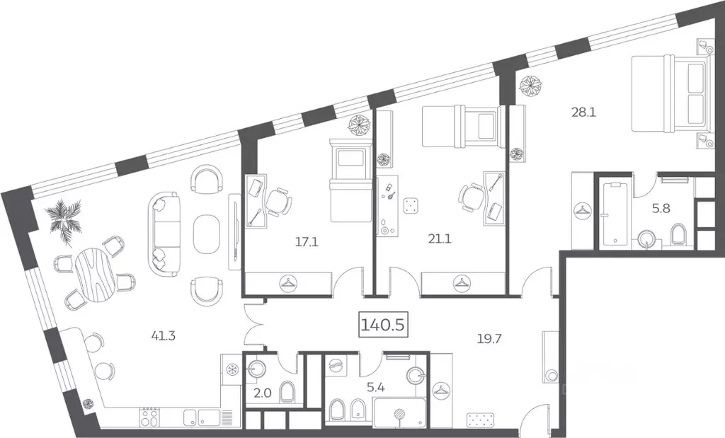 4-к кв. Москва Мытная ул., 40к3 (140.45 м) - Фото 0