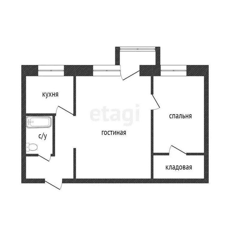 2-комнатная квартира: Кыштым, улица Республики, 8 (43.4 м) - Фото 1