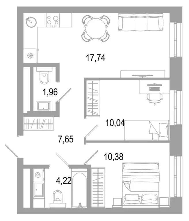 2-к кв. Свердловская область, Екатеринбург ул. Малышева (50.89 м) - Фото 0