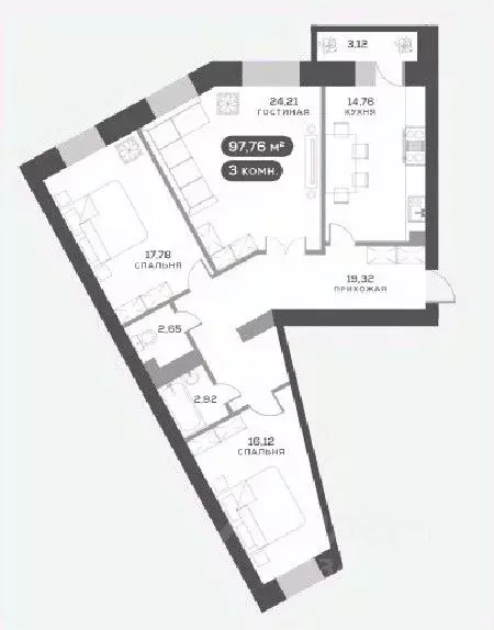 3-к кв. Красноярский край, Красноярск Академгородок мкр, 7 (97.76 м) - Фото 0