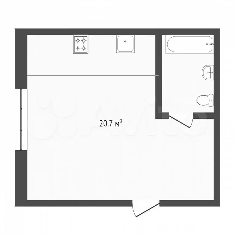 1-к. квартира, 57 м, 1/4 эт. - Фото 0