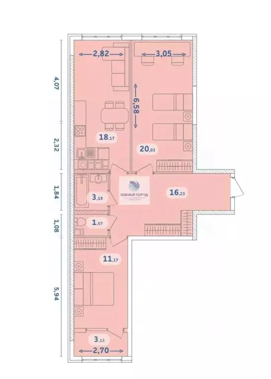 2-к кв. Краснодарский край, Новороссийск ул. Хворостянского, 21 (75.0 ... - Фото 1