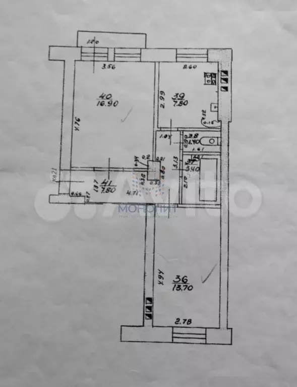 2-к. квартира, 51 м, 3/4 эт. - Фото 0