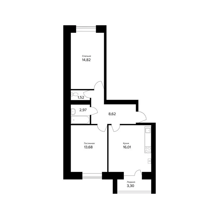 2-комнатная квартира: Ярославль, улица Александра Додонова, 10к2 ... - Фото 0