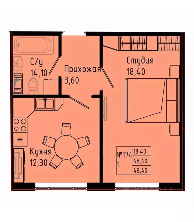 1-к кв. Ленинградская область, Коммунар г. Гатчинский муниципальный ... - Фото 1