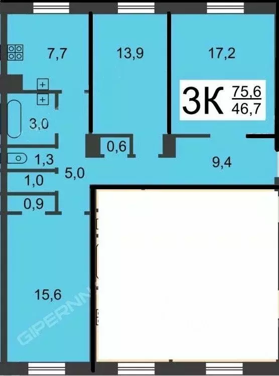 3-к кв. Нижегородская область, Нижний Новгород ул. Страж Революции, 29 ... - Фото 1