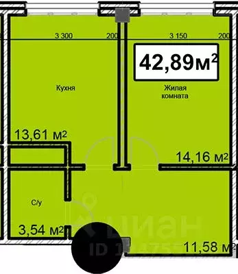 1-к кв. Ставропольский край, Ессентуки ул. Благодатная, 24 (42.89 м) - Фото 1