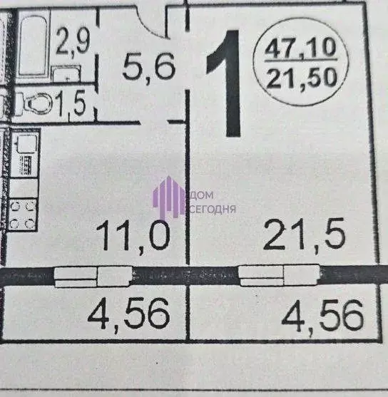 1-к кв. Московская область, Балашиха ул. Евстафьева, 9а (47.1 м) - Фото 2