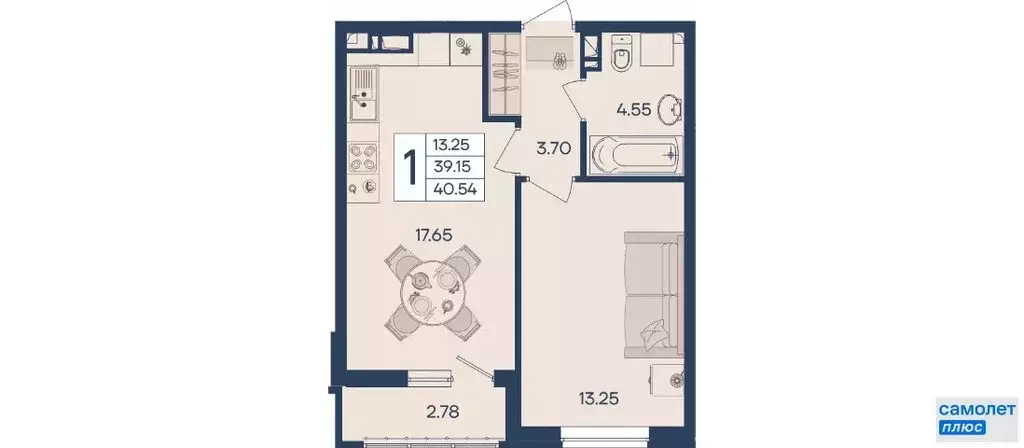 1-комнатная квартира: Краснодар, ул. Дорожная / ул. им. Сорока А.М. ... - Фото 1