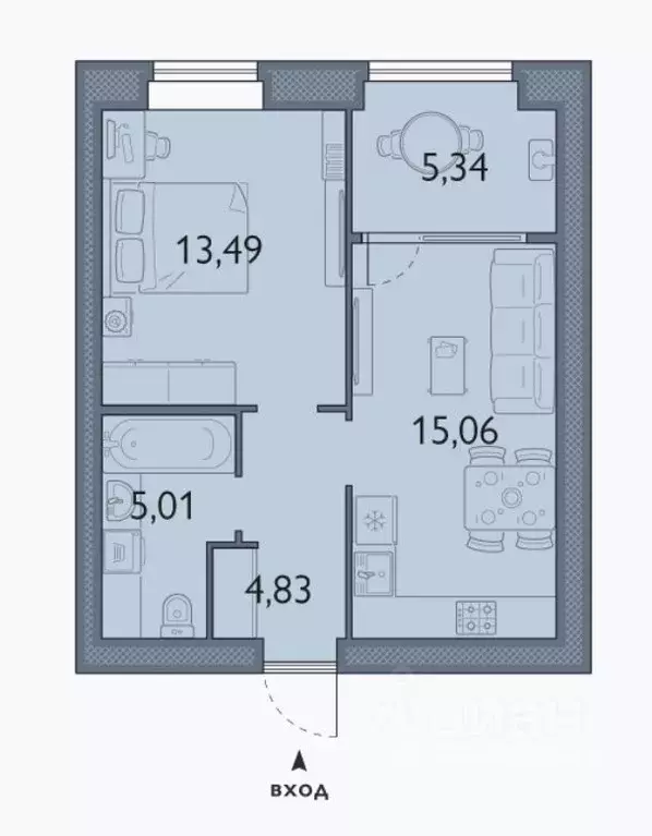 1-к кв. Брянская область, Брянский район, пос. Мичуринский, ... - Фото 1