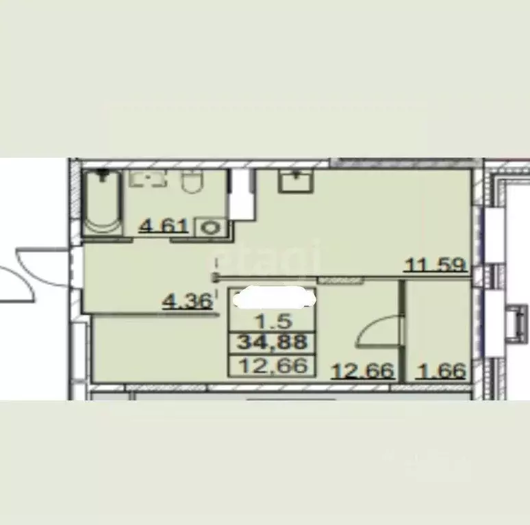 1-к кв. Татарстан, Лаишевский район, Столбищенское с/пос, с. Усады ул. ... - Фото 2