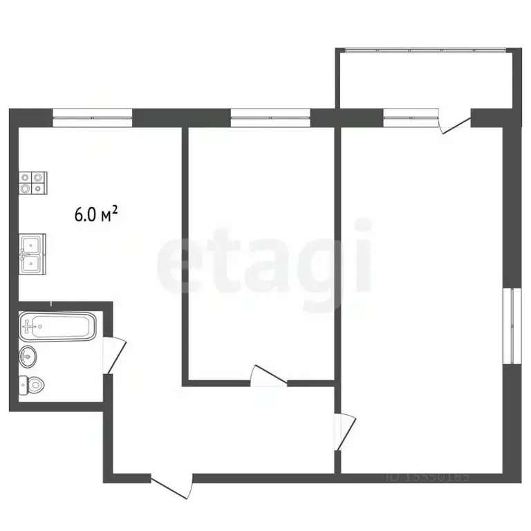 2-к кв. Самарская область, Самара просп. Металлургов, 69А (42.8 м) - Фото 2
