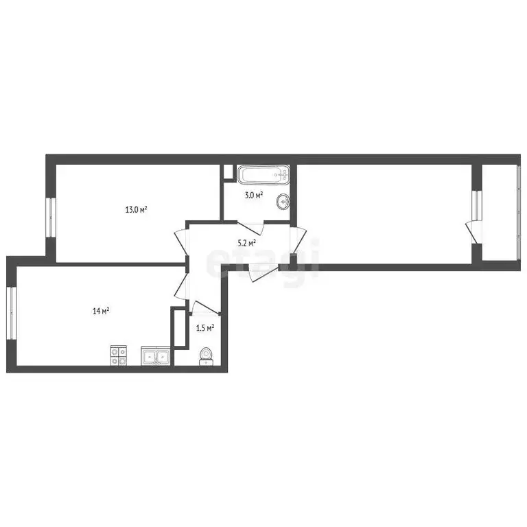 2-комнатная квартира: Аннинское городское поселение, деревня Куттузи, ... - Фото 1