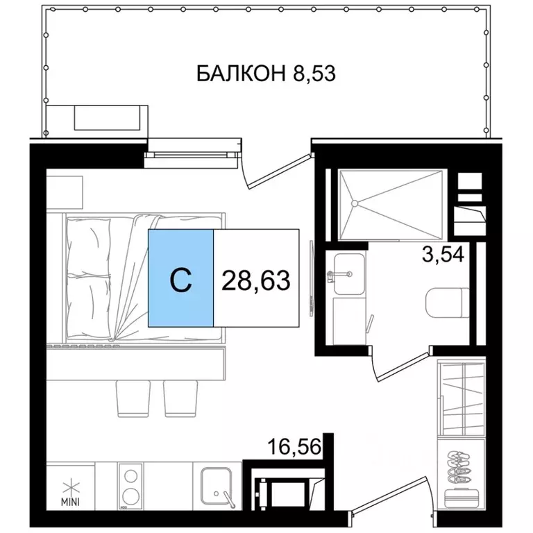 1-к кв. Краснодарский край, Анапа Лучи жилой комплекс (28.63 м) - Фото 1