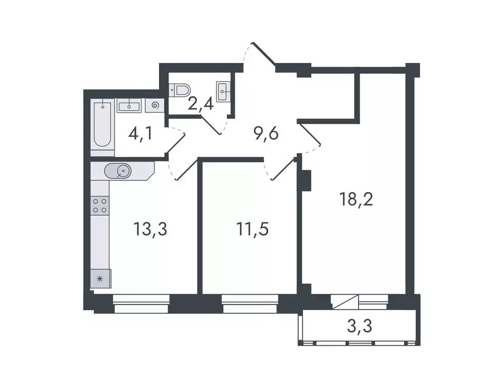 2-комнатная квартира: Киров, Чистопрудненская улица, 13 (62.4 м) - Фото 0