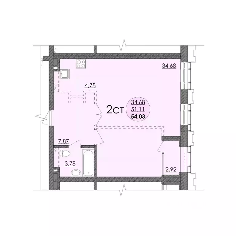 1-к кв. Новосибирская область, Новосибирск ул. Кирова, 50 (54.03 м) - Фото 0