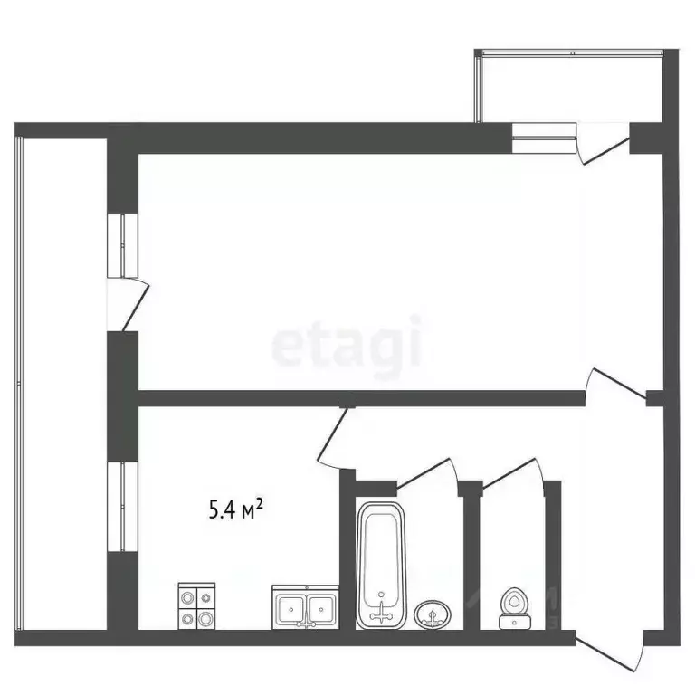 1-к кв. Архангельская область, Архангельск Почтовая ул., 23 (32.0 м) - Фото 2