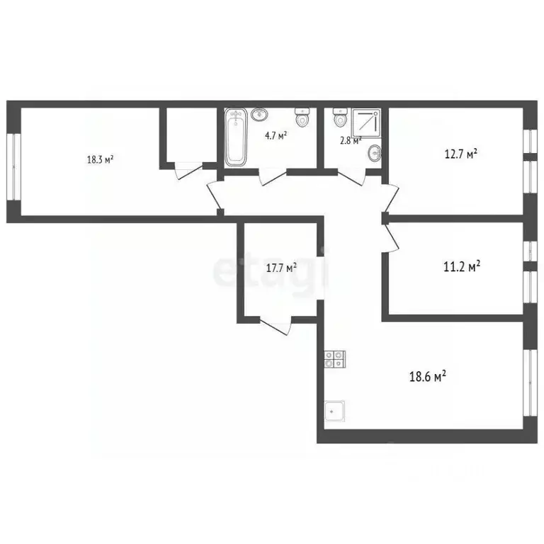 3-к кв. Московская область, Одинцово ул. Рябиновая, 7 (84.7 м) - Фото 0